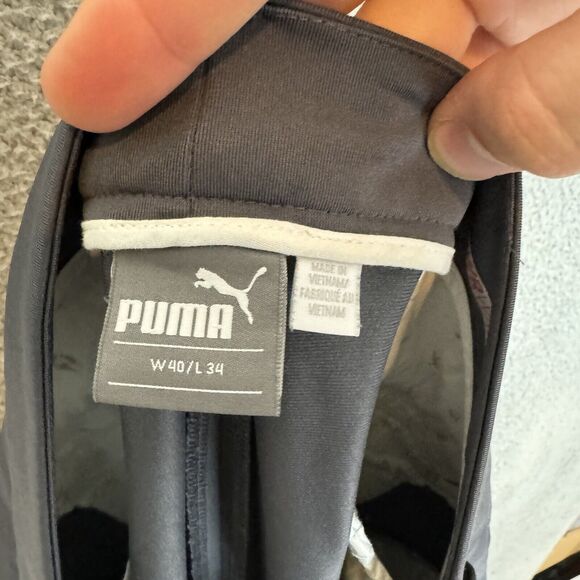 Puma Pants Mens 40x33 Grey Golf Flat Front Casual Stretch Outdoor Polyester - Picture 8 of 10